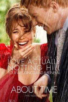 the movie about time features two people laughing and one is holding an umbrella in the rain