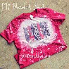 a t - shirt with the words diy bleached shirt on it and snow flakes all over it