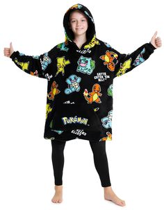 PRICES MAY VARY. Pokemon snuggle hoodie for kids - treat your little one to ultimate cosiness with this super-soft oversized blanket hoodie, featuring vibrant Pokemon characters and iconic "Gotta catch 'em all" quote Official Pokemon merchandise - our wearable blanket hoodie is officially licensed by Pokemon Official Pokemon merchandise - our wearable blanket hoodie is officially licensed by Pokemon Sizing - comes in 1 size fits all, see images for the measurement chart Pokemon gifts - this offi Sweat Oversize, Pokemon Hoodie, Pokemon Merchandise, Kids Treat, Pokemon Gifts, Sweatshirt Blanket, Comfy Blankets, Oversized Blanket, Riot Grrrl