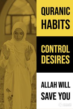 an image of a woman in a white robe with the words, control desires