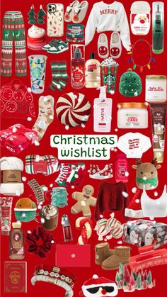 the christmas wishlist is filled with lots of holiday items