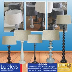 three different lamps are shown in this advertisement