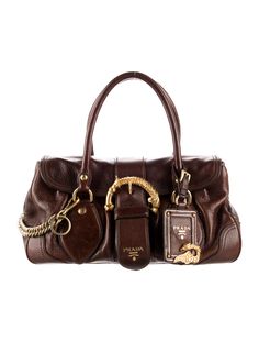 Prada Cervo Animalier Bag - Brown Handle Bags, Handbags - PRA847489 | The RealReal Prada Arque Bag, Prada Fairy Bag, Prada Vintage Bag, Vintage Prada Bag, Luxury Vintage Brown Tote Shoulder Bag, Brown Prada Handbag, Vintage Prada Shoulder Bag, Prada Top, Handbag Handles