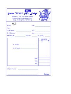 a fill out form for an employee's bill