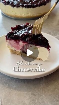 a piece of cheesecake on a plate with a fork