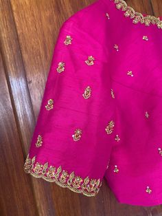 Zardosi Work Blouse Simple, Light Pink Blouse Designs, Zardosi Blouse Designs, Silk Blouse Work Designs, Kundan Work Blouse Designs, Blouse Embroidery Designs Silk, Zardosi Work Blouse Weddings, Hand Embroidery Designs For Blouses, Pink Embroidery Blouse