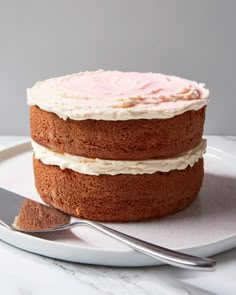 a cake on a plate with a fork next to it