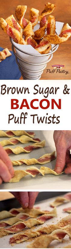 brown sugar and bacon puff - twists are being made