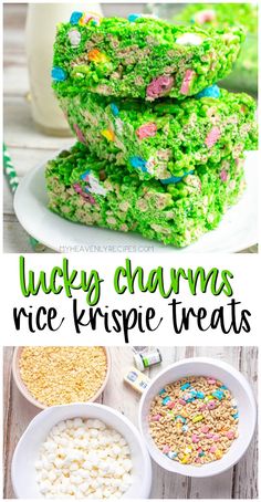 lucky charms rice krispie treats are the perfect treat for st patrick's day