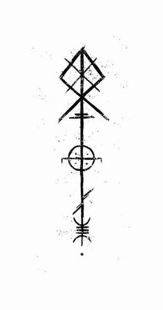 a black and white drawing of an upside down cross