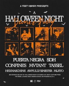 the poster for halloween night at pueria negra