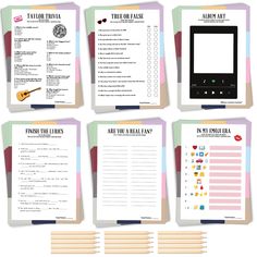 four different printables with the words in spanish and english on top of them