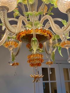 an elaborate chandelier hanging from the ceiling