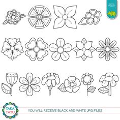 flowers and leaves are shown in this printable coloring page for kids to learn how to draw