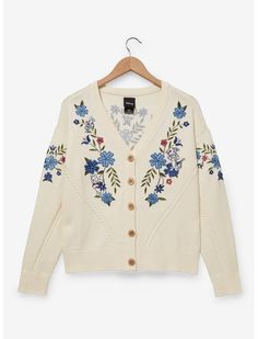 Disney Winnie the Pooh Floral Characters Women's Cardigan - BoxLunch Exclusive | BoxLunch Plus Size Disney, Plus Size Cardigan, Lilo Et Stitch, Plus Size Cardigans, Pooh Bear, French Terry Fabric, Wooden Buttons, Disney Winnie The Pooh, Stitch Disney