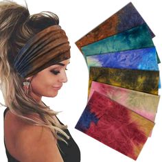 PRICES MAY VARY. COMFORTABLE FABRIC - Sefiinh fashion headbands are made of high quality polyester & spandex, soft, breathable and stretchy material won't make you feel headache or discomfort. PERFECT SIZE –The length not stretched is about 9.3 inch, width is about 6 inch. One size fits most, not easy to slip off. This hairband is suitable for women, men, teen girls and teen boys with different head sizes. FASHION HEADBAND – These simple designed hairbands have different ways to wear. You can ge Running Hairstyles, Blue Hair Accessories, Stretch Headband, Yoga Headband, Boho Headband, Wide Headband, Headband Styles, Fitness Yoga, Headbands For Women