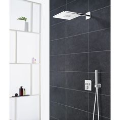 the shower head is mounted on the wall