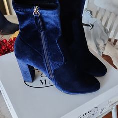 Questions? Leave A Comment Below! Nwt Steve Madden Sapphire Rhinestone Boots, Blue Round Toe Booties For Fall, Blue Ankle-high Booties For Fall, Blue Ankle-high Heeled Boots For Winter, Winter Blue Ankle-high Heeled Boots, Blue Closed Toe Boots For Fall, Blue Block Heel Boots For Winter, Blue Winter Boots With Block Heel, Blue Block Heel Boots For Fall