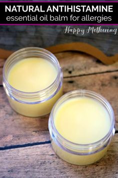 Learn how to make the best Natural Antihistamine Balm with essential oils for allergy. These easy to follow recipe uses all natural ingredients for quick allergy relief of seasonal allergy symptoms like itchy eyes, runny noses, dry mouth, scratchy throat and more. Not a replacement for prescription or over the counter anti-histamine medications. Allergy Relief Remedies, Natural Allergy Relief Remedies, Natural Allergy Relief, Săpunuri Handmade, Herbal Salves, Allergy Relief, Natural Therapy