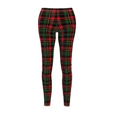 Green and red plaid leggings perfect for the festive holiday season, Christmas leggings. These Women's Cut & Sew Casual Leggings are ideal for holiday parties, Christmas gatherings, and cozy nights at home. The vibrant colors and festive design add a touch of holiday spirit to any outfit, making them a must-have for anyone looking to spread Christmas cheer through their clothing choices. Product features - 95% Polyester brushed suede 5% Spandex for a smooth suede feel and look - 1.5" waistband for a casual look - Roll to roll all-over printing for a seamless design - 4-way stretch for extra freedom of movement - Assembled in the USA from globally sourced parts Care instructions - Do not dryclean - Do not iron - Line dry - Do not bleach - Hand wash Elastic Waist Leggings, Plaid Leggings, Casual Leggings, Red Leggings, Christmas Leggings, Pants Elastic Waist, Christmas Gathering, Christmas Plaid, Legging Outfits