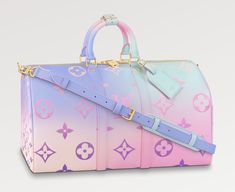 Louis Vuitton Keepall Bandouliere 45 Sunrise Pastel Pink Monogram Travel Bag ********** Louis Vuitton ********** Brand: Louis Vuitton Size: 45 (17.7 x 10.6 x 7.9 inches) (length x Height x Width) Name: Sunrise Pastel Color: Pink Multi Style: Travel Bag Style#: M59943 The Sunrise Pastel theme gives Louis Vuitton’s classic Keepall bag a bright fresh look for Spring 2022 The House’s iconic Monogram canvas comes in a burst of soft, feminine colors for an eye-catching, upbeat effect Designed to offer maximum capacity in a cabin-size bag, the Keepall lives up to its name 17.7 x 10.6 x 7.9 inches (length x Height x Width) Sunrise Pastel Monogram coated canvas Cowhide leather trim Textile liningGold-color hardware Zipped closure Large main compartment Inside zipped pocket Removable name tag Cabin Pink Bags Outfit, Louis Vuitton Duffle Bag, Pastel Theme, Luxury Bags Collection, Pink Monogram, Soft Feminine, Louis Vuitton Keepall, Fancy Bags, Girly Accessories