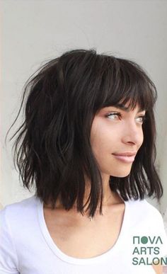 Brunette Bob, New Hair Trends, Dark Brunette, Long Neck, Long Bob, Cool Haircuts, Bob Hairstyle