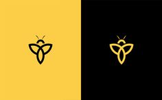 two logos for bees, one with a bee on it and the other with a bum