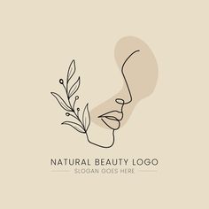 a woman's face with leaves on it and the words natural beauty logo