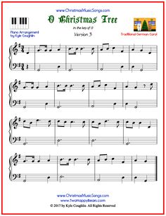 sheet music for christmas time with the words,'o christmas tree'and an image of