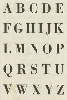 an old english alphabet is shown in black and white, with the letters below it