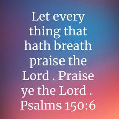 an image with the words, let every thing that hath breath praise the lord praise ye