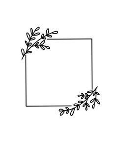 a square frame with leaves on it