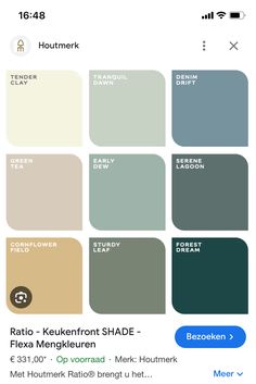 the color scheme for different shades of gray, green and yellow in an iphone app