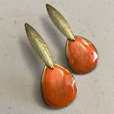 Orange & Gold Dangle Fashion Earrings. Make Sure To Bundle With Other Items To Get A Discoint And Save On Shipping. Rust-colored Earrings For Gift, Orange Metal Earrings For Parties, Orange Metal Earrings, Orange Metal Drop Earrings, Orange Teardrop Earrings For Party, Gold Orange, Orange Gold, Earrings Color, Girly Girl