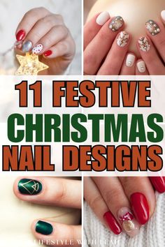 Here are 11 Christmas nail designs for 2024! Perfect for adding a little cheer to your holiday season! Christmas Nails Colorful, Christmas Nails Diy Easy, Red Gold Christmas Nails, Short Holiday Nails Christmas, Short Christmas Nail Ideas, Festive Christmas Nails, Christmas Nail Ideas, Nails Holiday