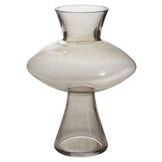 a clear glass vase sitting on top of a table