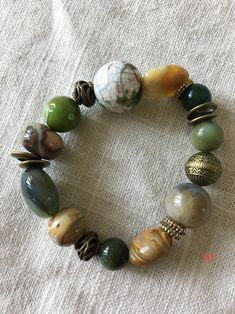 Bracelets in Earth Tones Made of Assorted Stones Some With - Etsy Norway Earth Tone Jewelry, Beaded Jewelry Necklaces, Beautiful Bracelets, Chunky Jewelry, Chunky Bracelets