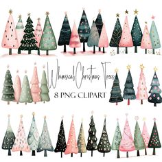 Holiday Elements, Trees Watercolor, Whimsical Christmas Trees, Watercolor Trees, Whimsical Christmas, Arts And Crafts Projects