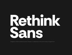 the words rethik sanss are in white letters on a black background,