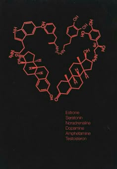 a book cover with an image of a heart made up of chemical structures on it