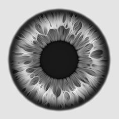 an eyeball is shown with black and white paint on the iris's eyes