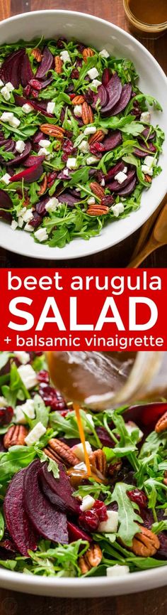 beet arugula salad with balsamic vinaigrete dressing