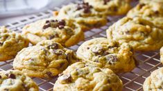 chocolate chip cookies on a cooling rack ready to be baked in the oven for consumption