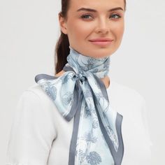 SILK SCARVES | Silk Philosophy Blazer And Jeans, Scarf Summer, Clothes For Women Over 50, Silk Twill Scarf, Handbag Handles, Scarf Tying, Silk Twill, Feminine Look, Long Scarf