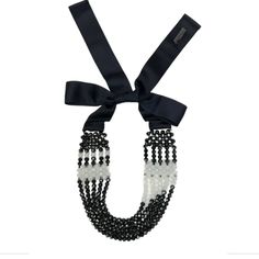 Max Mara Women's Black Zanzara Beaded Lace Up Necklace One Size Nwt Max Mara Model: Zanzara Model #: 57560682 Color: Black Material: Glass Polyester Plastic Matter Length: 24" *Made In Italy* *Lace Up Closure* Max Mara Necklace, Beaded Lace, Max Mara, Womens Jewelry Necklace, Crochet Necklace, Matter, In Italy, Lace Up, Women Jewelry