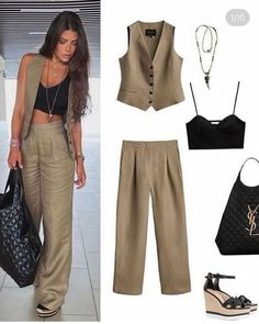 Braid Hair, Casual Work Outfits, Pantalon Large, Looks Style, Elegant Outfit, Instagram Shop, Outfits Casuales