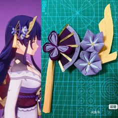 Beidou Hairpin, Raiden Shogun Archon Outfit, Genshin Crafts, Raiden Shogun Hair Pin, Genshin Impact Accessories, Origami Diy Ideas, Genshin Impact Cosplay Props Diy, Hobbies To Try, Anime Accessories