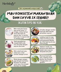 Resep Simple, Buah Dan Sayur, Tips Kesehatan, Healthy Activities, Menu Planner