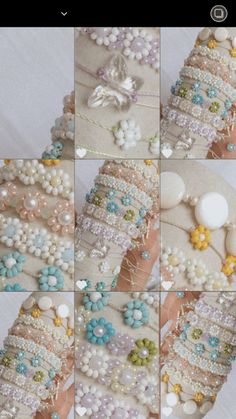 many different pictures of pearls and beads