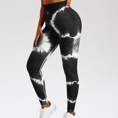 Seamless Yoga Pants High Waist Hip Lift Bottom Thread Tie Dye Sports Fitness Pants Women Moisture-wicking High Stretch Seamless Bottoms, Elastic Seamless Activewear For Workout, Gym Compression Seamless Pants, Compression Seamless Gym Pants, Seamless Stretch Running Bottoms, Seamless Sportswear Bottoms For Sports, Elastic Seamless Activewear For Yoga, Elastic Seamless Yoga Activewear, High Waist High Stretch Seamless Activewear